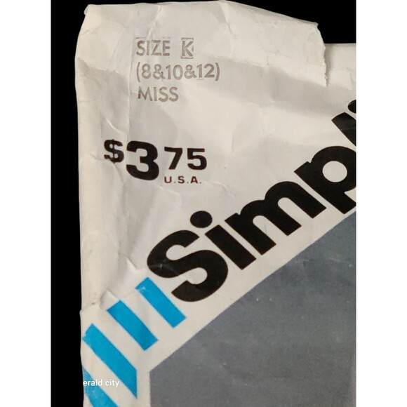 Vtg Blouse Top Shirt Collared Button Up 6 8 10 12 Simplicity 6300 Sewing Pattern - Picture 2 of 6